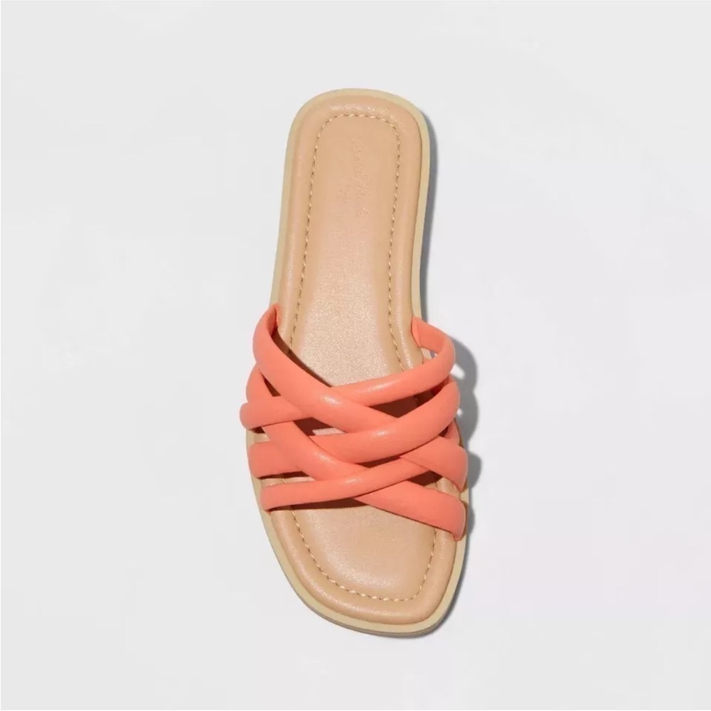 Women's Rian Slide Sandals - Universal Thread Orange - Picture 3 of 8